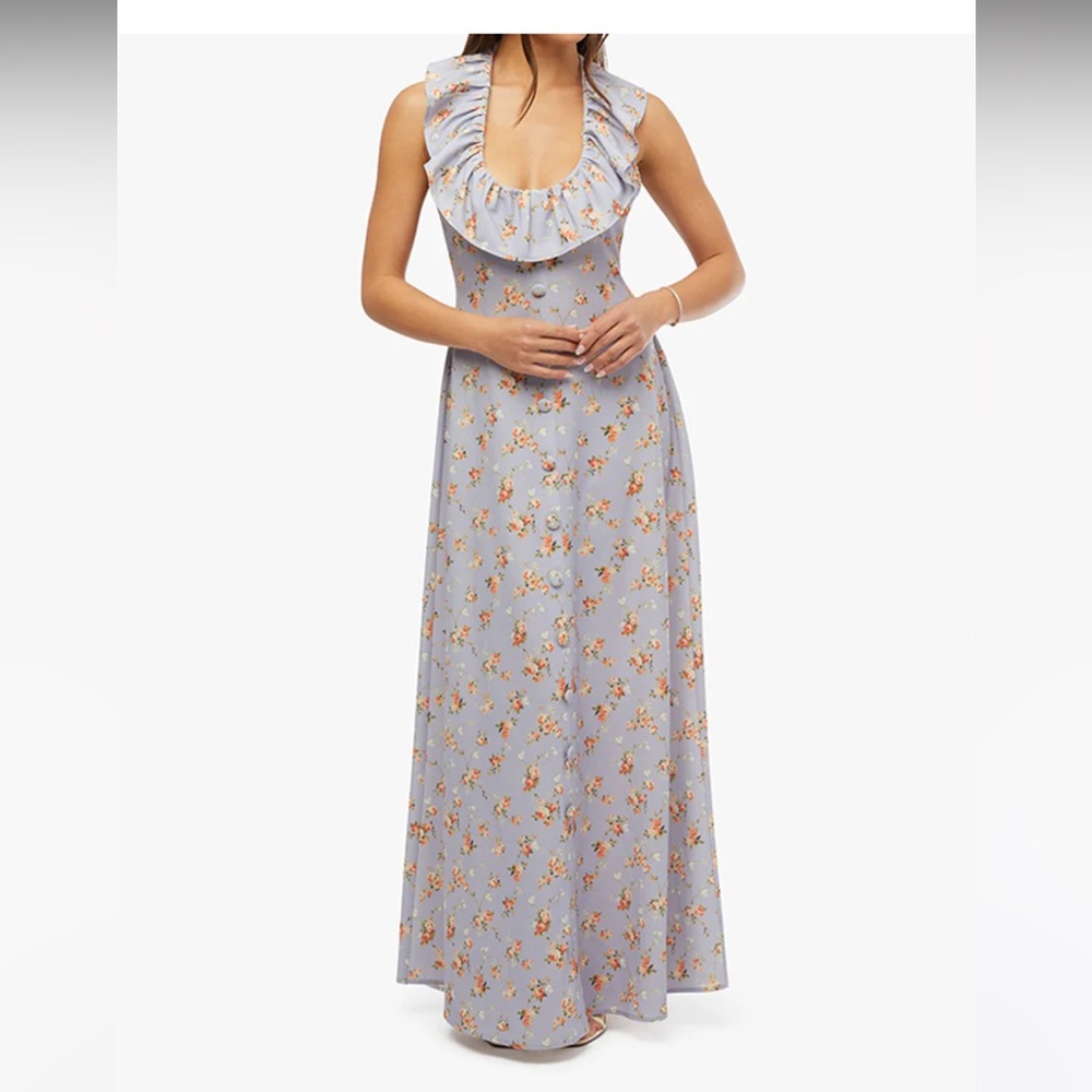 WeWoreWhat Ruffle Halter Midi Dress - Icelandic